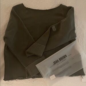 Joah Brown SLOUCHY PULLOVER SWEATSHIRT in small,
Color sage